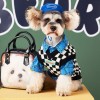 Dog clothes autumn and winter clothes Chenery bear teddy FaDu black and white checkerboard sweater sleeveless pet vest
