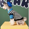 Dog clothes autumn and winter clothes Chenery bear teddy FaDu black and white checkerboard sweater sleeveless pet vest
