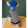Dog clothes autumn and winter clothes Chenery bear teddy FaDu black and white checkerboard sweater sleeveless pet vest