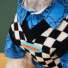 Dog clothes autumn and winter clothes Chenery bear teddy FaDu black and white checkerboard sweater sleeveless pet vest