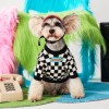 Pet clothes checkerboard round neck Pullover Sweater Chenery Chai dog FaDu teddy bear dog autumn and winter clothes