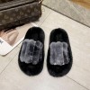 Furry slippers women autumn and winter Europe and the United States 42 large size gradient small rabbit fur slippers home cotton slippers