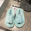 Furry slippers women autumn and winter Europe and the United States 42 large size gradient small rabbit fur slippers home cotton slippers