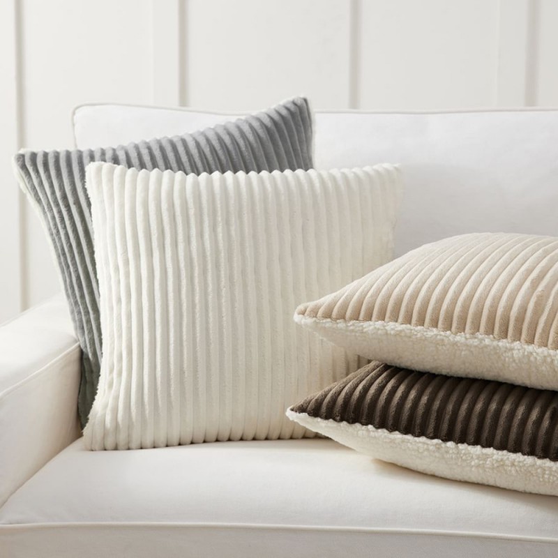 Corduroy stitched plush pillow cover Nordic ins sofa pillow imitation wool pillow cover simple pillow cover