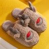 Cotton slippers women's home indoor warmth, thick-soled plush shoes
