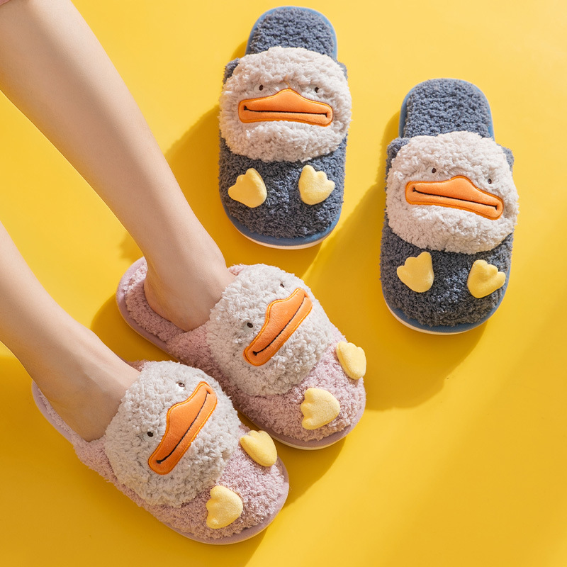 Cotton slippers women's home indoor warmth thick-soled plush home men's shoes