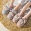 Winter warmth and non-slip thick-soled home use mute home cartoon plush cotton slippers female couple