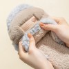 Winter warmth and non-slip thick-soled home use mute home cartoon plush cotton slippers female couple