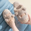 Winter warmth and non-slip thick-soled home use mute home cartoon plush cotton slippers female couple