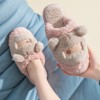 Winter warmth and non-slip thick-soled home use mute home cartoon plush cotton slippers female couple