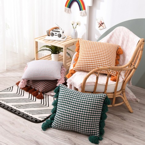 Nordic Bohemian ins woven pillow cushion tassel Mingsu sofa pillow case