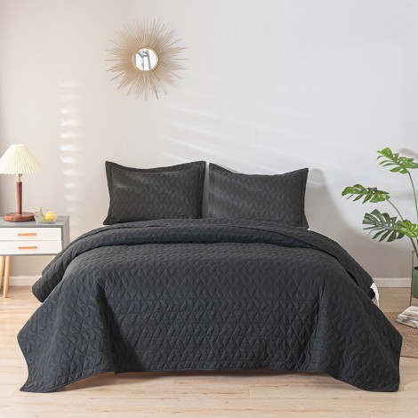 American matte quilted quilt bed cover three piece set of European and American bedding bed cover