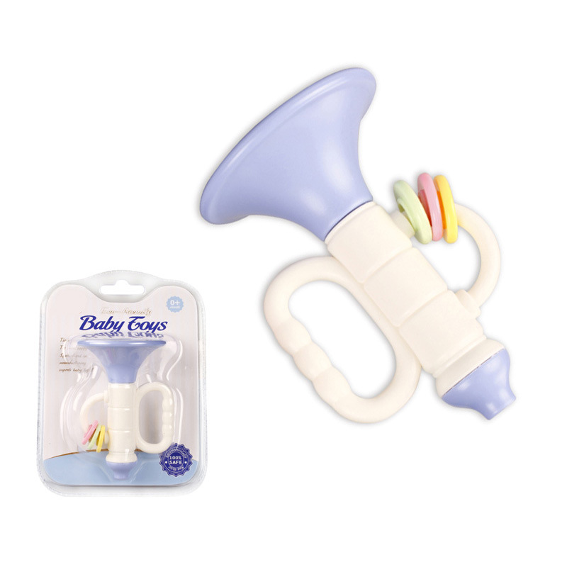 Newborn baby soft rubber gear rattle 0-1 year old fun learning to climb comfort rattle toy teether single package