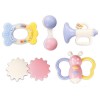 Newborn baby soft rubber gear rattle 0-1 year old fun learning to climb comfort rattle toy teether single package