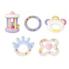 Newborn baby soft rubber gear rattle 0-1 year old fun learning to climb comfort rattle toy teether single package