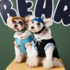 Dog clothes autumn and winter Teddy Chenery Bomei bear stitching contrast color fake two piece pet sweater fashion style