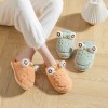 Cartoon cotton slippers female cute couple home indoor warmth non-slip thick-soled plush frog winter men's shoes