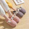 Cartoon cotton slippers female cute couple home indoor warmth non-slip thick-soled plush frog winter men's shoes