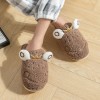 Cartoon cotton slippers female cute couple home indoor warmth non-slip thick-soled plush frog winter men's shoes