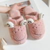 Cartoon cotton slippers female cute couple home indoor warmth non-slip thick-soled plush frog winter men's shoes