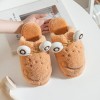 Cartoon cotton slippers female cute couple home indoor warmth non-slip thick-soled plush frog winter men's shoes