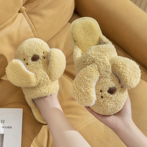 Cotton slippers female couple home warm indoor bedroom cute soft bottom non-slip cartoon Japanese style plush male