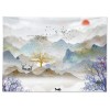 Ancient scenery background cloth sunset mountain wave bedside bedroom living room sofa background decorative painting wall cloth