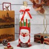 Christmas decorations printed wine bottle set Christmas supplies cartoon wine set supplies creative pull rope strap