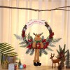 Christmas decorations wreath Santa Claus cartoon doll door hanging English letters dead branch rattan wreath