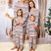 Fd652 Europe and America 2021 autumn and winter deer full print Christmas parent-child home clothes Pajama Set
