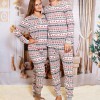 Fd652 Europe and America 2021 autumn and winter deer full print Christmas parent-child home clothes Pajama Set