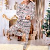 Fd652 Europe and America 2021 autumn and winter deer full print Christmas parent-child home clothes Pajama Set