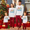 Fd654 Euro American 2021 Christmas alphabet printed top Plaid casual pants parent-child two-piece set