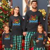 Fd654 Euro American 2021 Christmas alphabet printed top Plaid casual pants parent-child two-piece set