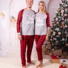 Fd653 2021 European and American Christmas home clothes autumn and winter lattice stitched antler print parent-child set