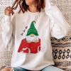 Fd669 autumn and winter 2021 European and American women's white Long Sleeve round neck Santa Claus printed sweater