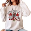 Fd669 autumn and winter 2021 European and American women's white Long Sleeve round neck Santa Claus printed sweater