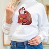 Fd670 2021 autumn women's white loose casual long sleeve Christmas printed Hoodie