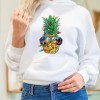 Fd670 2021 autumn women's white loose casual long sleeve Christmas printed Hoodie