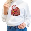 Fd670 2021 autumn women's white loose casual long sleeve Christmas printed Hoodie