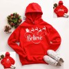 Fd671 2021 autumn and winter European and American women's Christmas letter printing casual loose red Hoodie