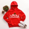 Fd671 2021 autumn and winter European and American women's Christmas letter printing casual loose red Hoodie