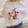 Fd667 autumn 2021 women's white Long Sleeve loose christmas pattern printed round neck sweater