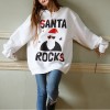 Fd666 women's 2021 autumn winter Santa's English letter printed loose medium length sweater