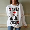 Fd666 women's 2021 autumn winter Santa's English letter printed loose medium length sweater
