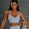 2021 autumn and winter seamless yoga clothes women's beautiful back sports fitness clothes European and American hip lifting high waist Yoga Pants 