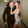 2020 spring women's European and American fashion trend Sequin splicing sexy slim strapless dress