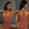2021 autumn and winter seamless yoga clothes women's beautiful back sports fitness clothes European and American hip lifting high waist Yoga Pants 