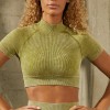 2021 autumn and winter sand wash seamless yoga clothes women's long sleeve sports fitness clothes high waist hip pants 