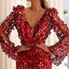 2021 wine red European and American dress host evening dress dress